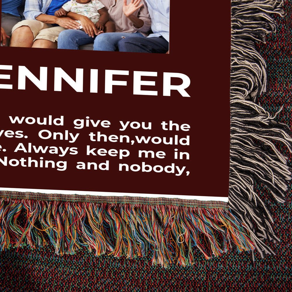 To My Daughter Heirloom Woven Blanket Colour (with 6 custom photos, heartfelt quote, personalized with her name