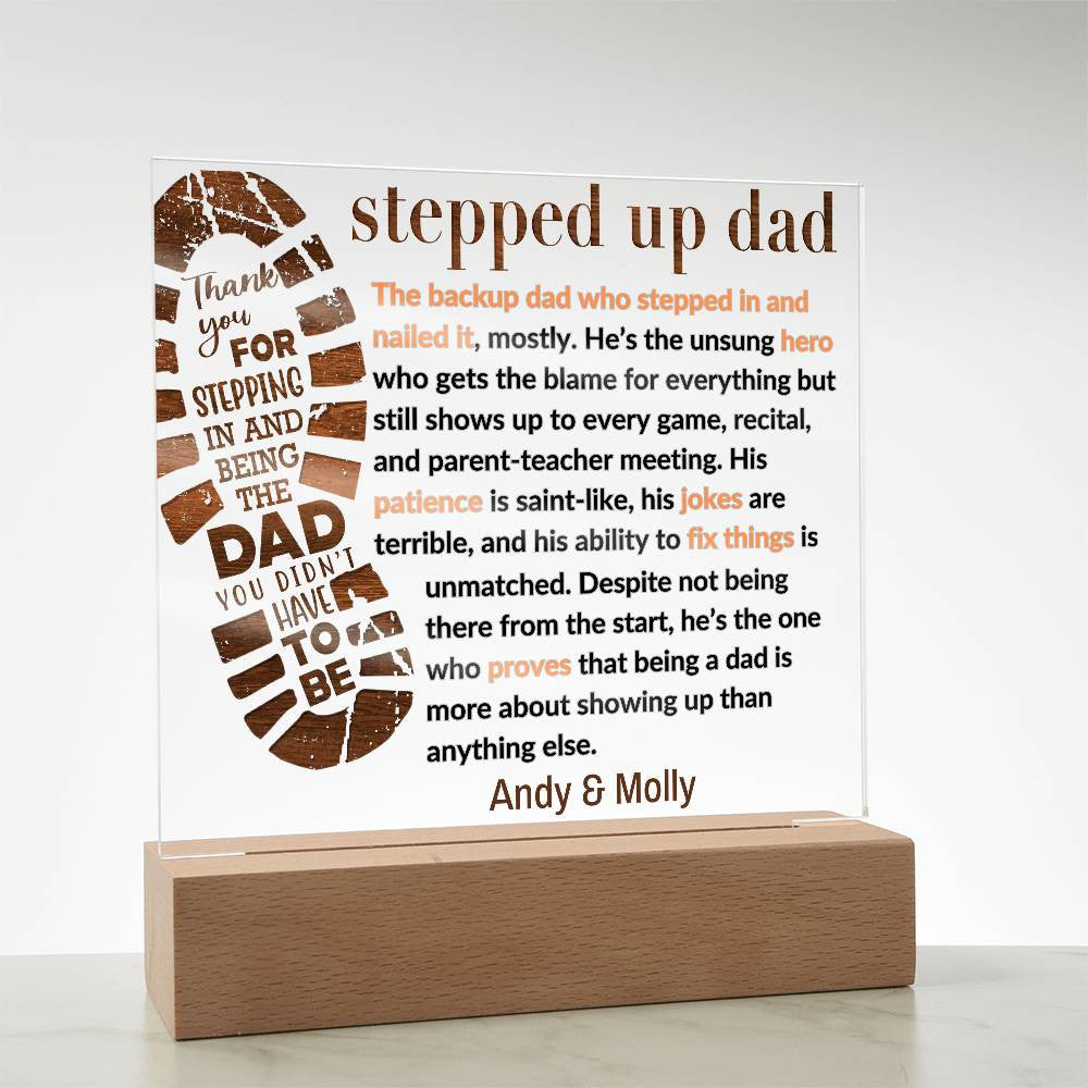 Personalized Stepped Dad Acrylic Plaque