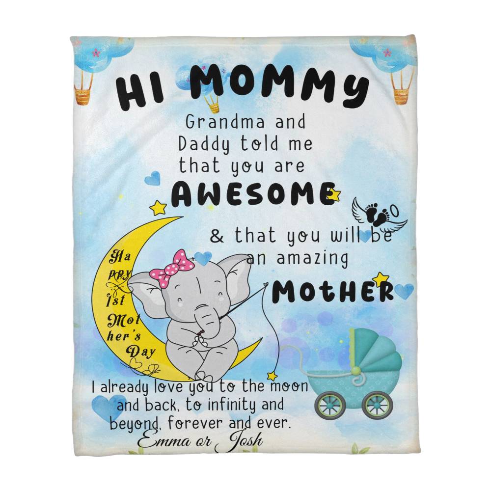 A Custom Fleece Blanket for a New Mom.
