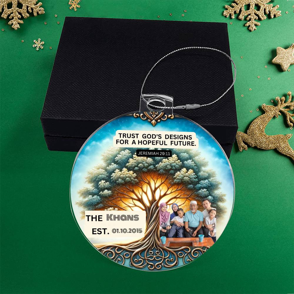 Personalized Bible Keepsake Family Name Date Religious Christmas Decoration Inspirational Holiday Gift Spiritual Home Decor Bible Ornament