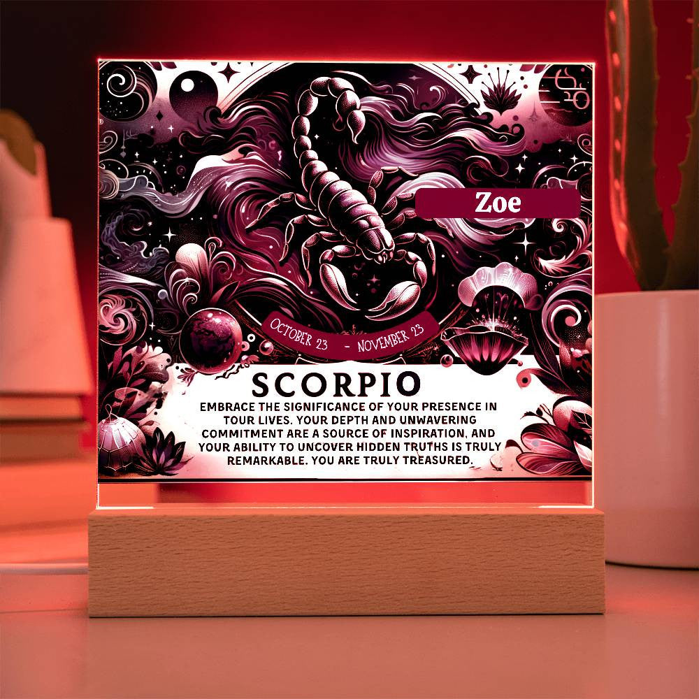 Personalized Scorpio Acrylic Plaque for Woman