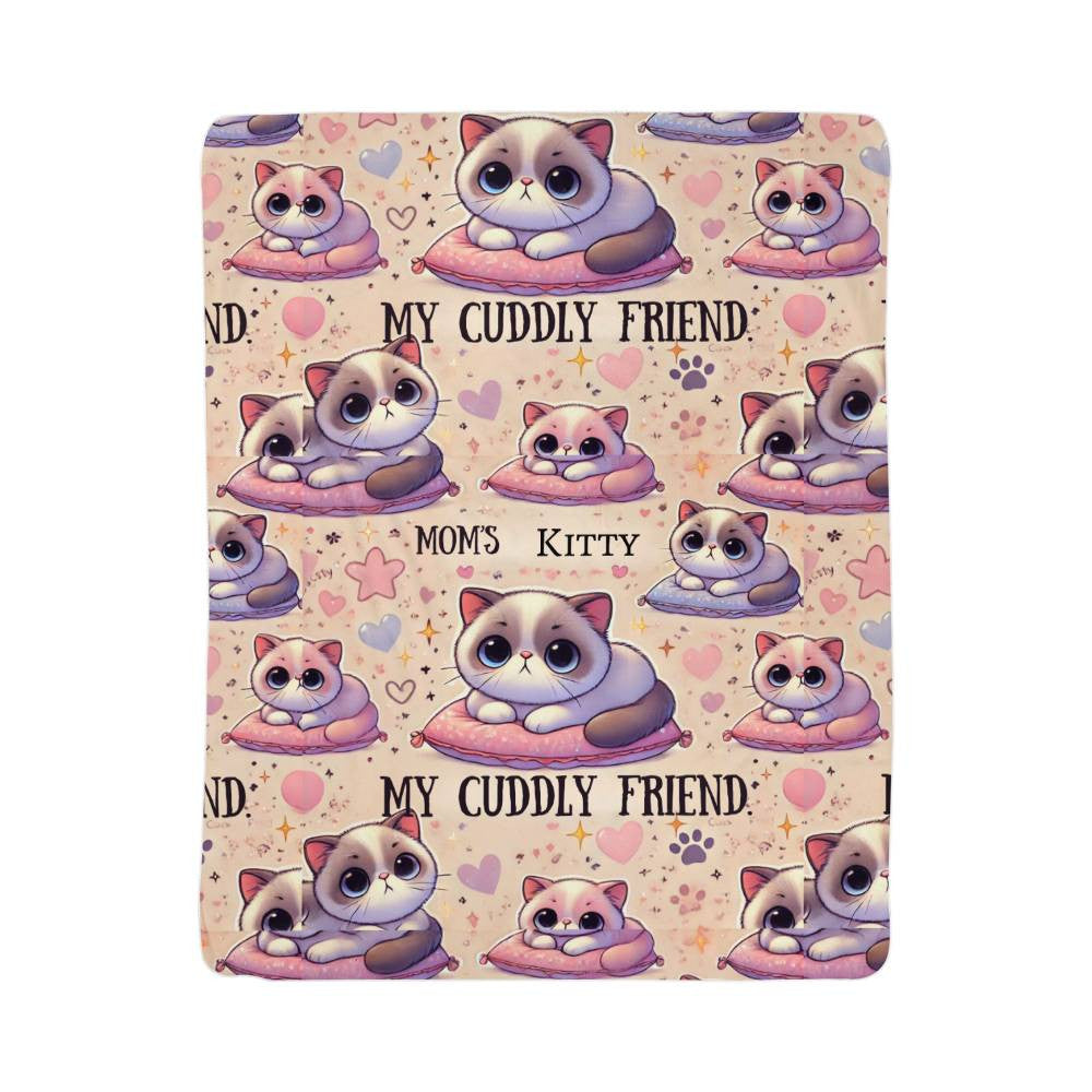 Personalized Cat Mom Christmas Sherpa and or Fleece Blanket Custom Exotic Short-Haired- Cat Throw Bundle