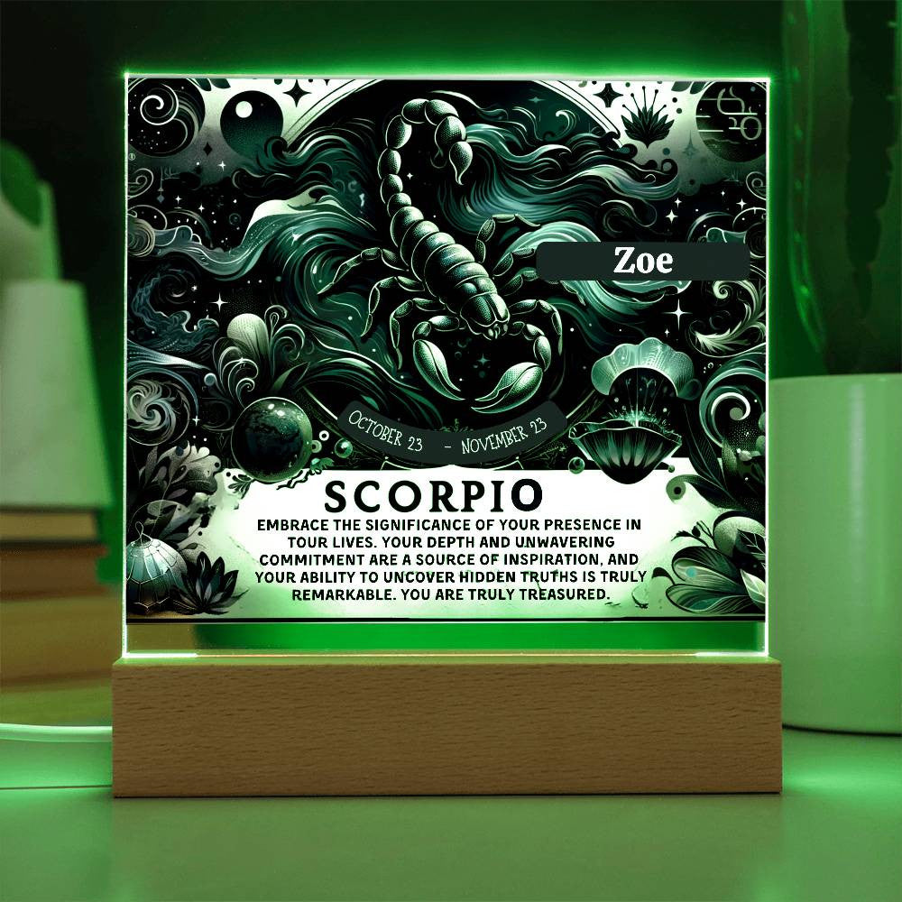 Personalized Scorpio Acrylic Plaque for Woman