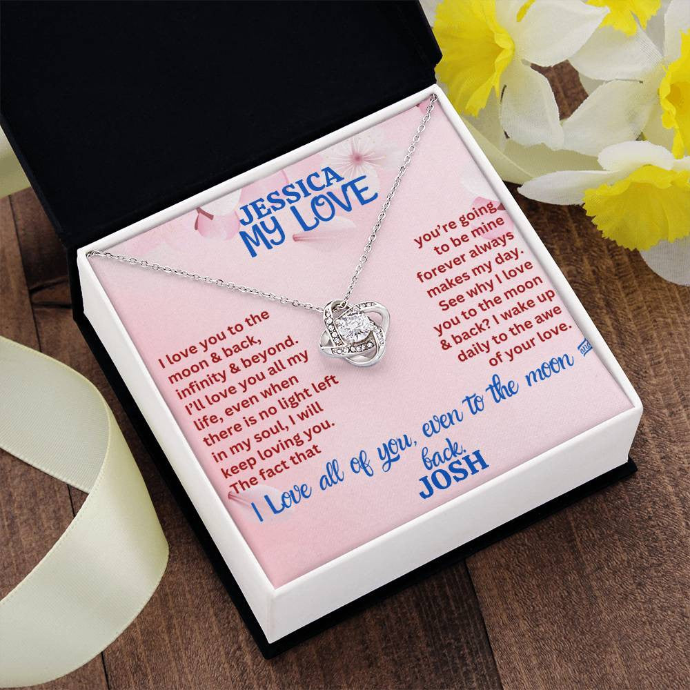 A Love Knot Necklace from Loving Partner: Husband, Boyfriend or Sweetheart (Yellow & White Gold Variants)