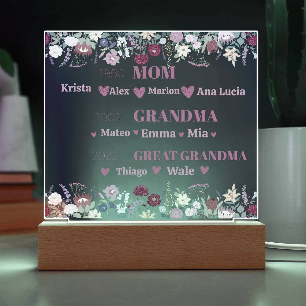 Love Acrylic Wildflower Plaque for Mom