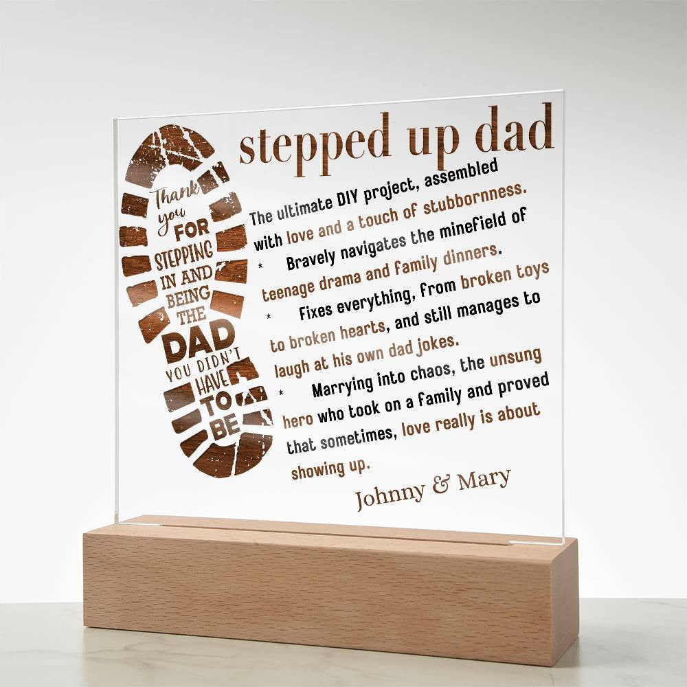 Personalized AcrylicLove Plaque for Step Dad.