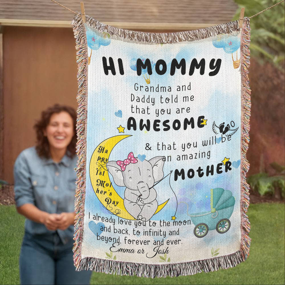 A Custom Fleece Blanket for a New Mom.