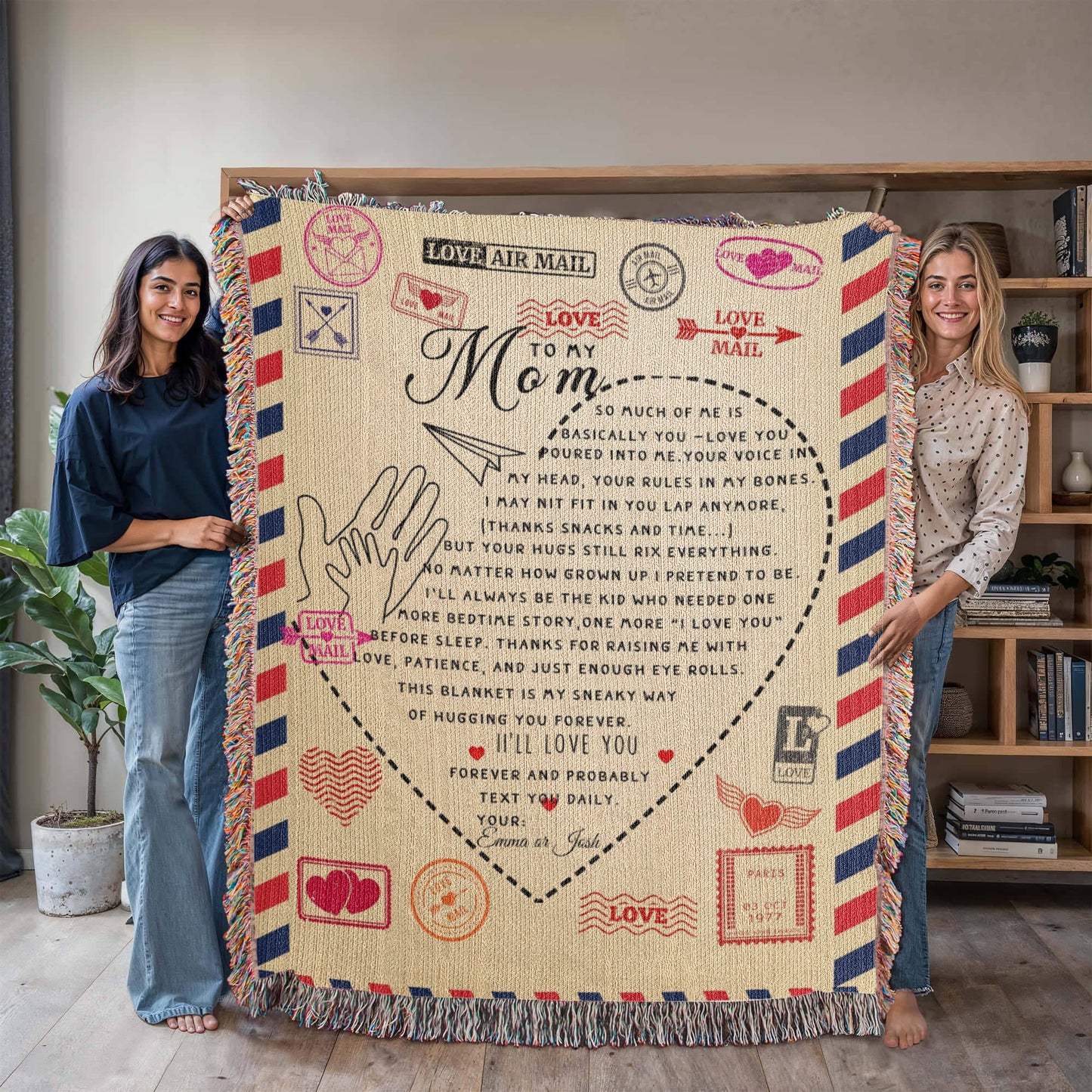 A Custom Blanket Letter to Mom from a Child.
