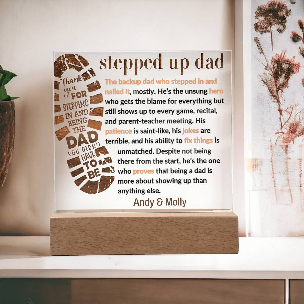 Personalized Stepped Dad Acrylic Plaque