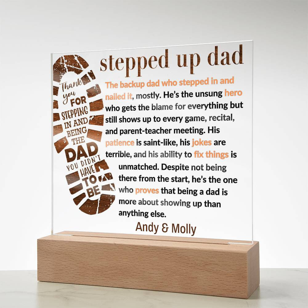 Personalized Stepped Dad Acrylic Plaque