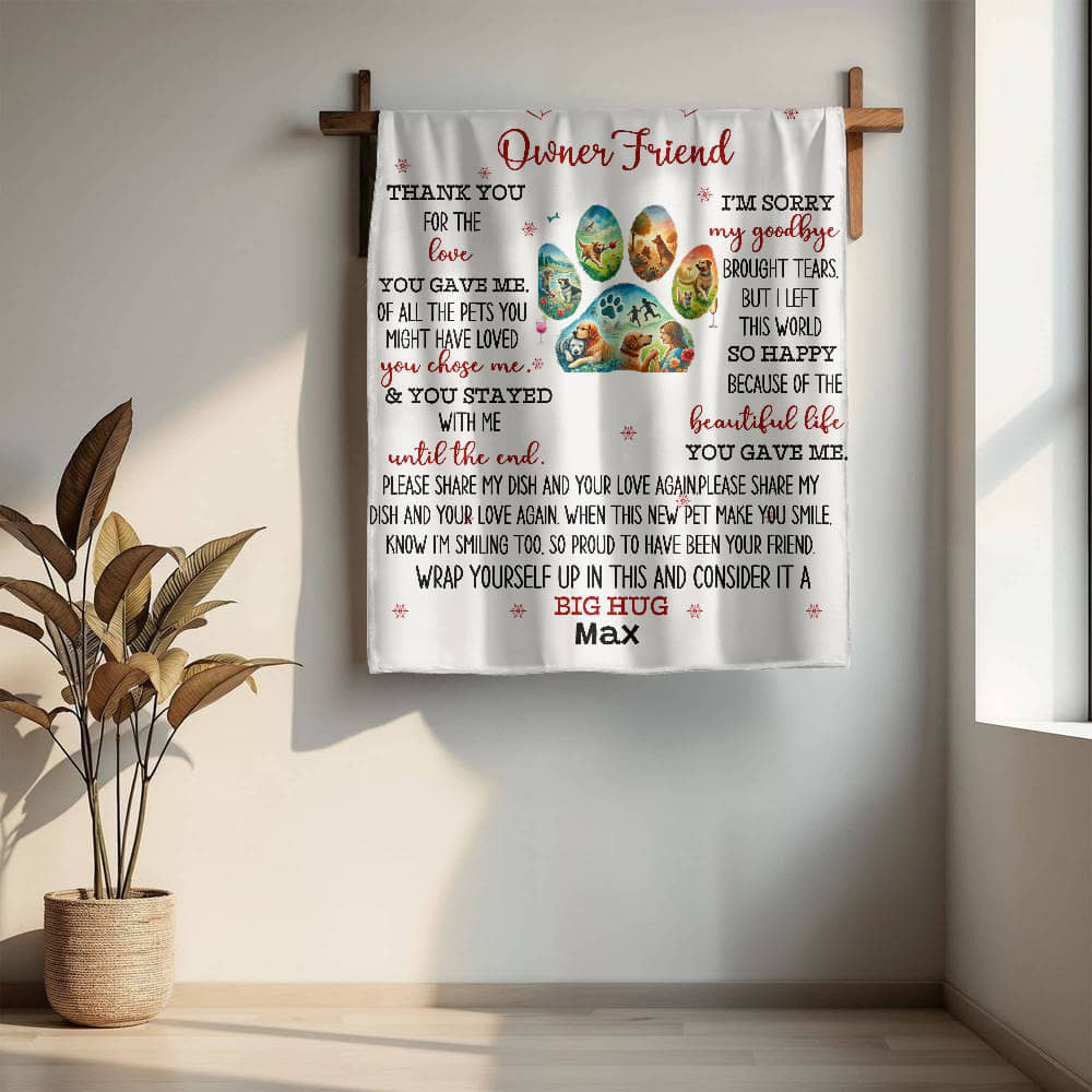 An Owner Dear Friend Dog Memorial Sherpa or Fleece Blanket