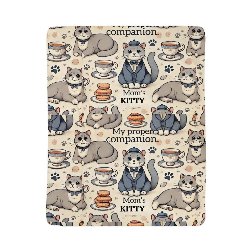 Personalized Cat Mom Christmas Sherpa and or Fleece Blanket Custom Exotic Short-Haired- Cat Throw Bundle