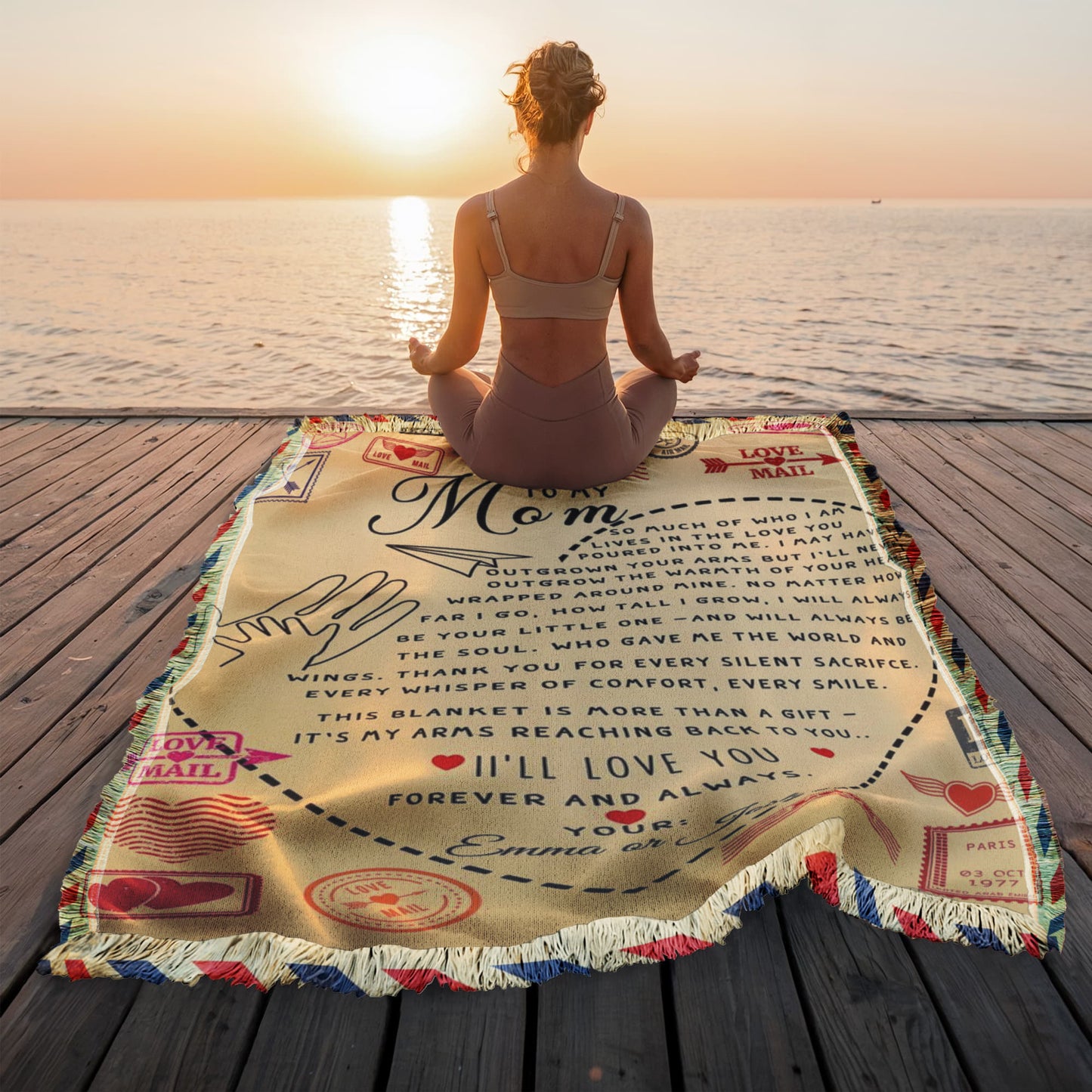 A Custom Letter to Mom Fleece Blanket.
