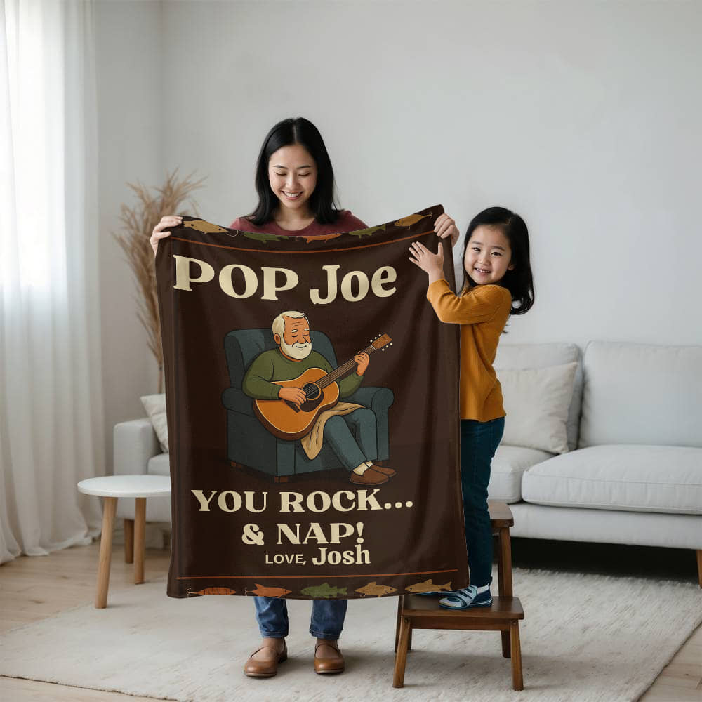 Custom Pop Sherpa Fleece Woven Love Blanket