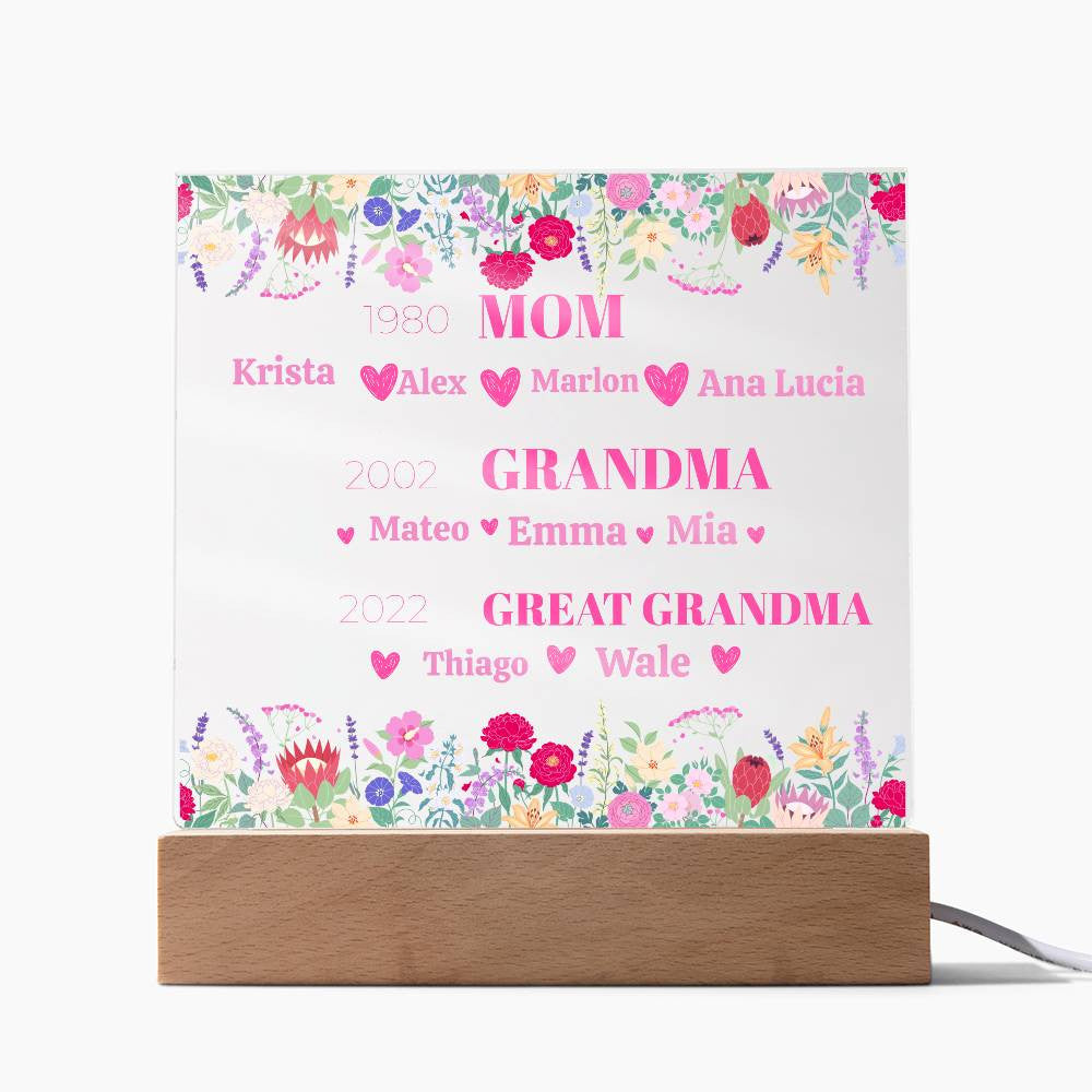 Love Acrylic Wildflower Plaque for Mom