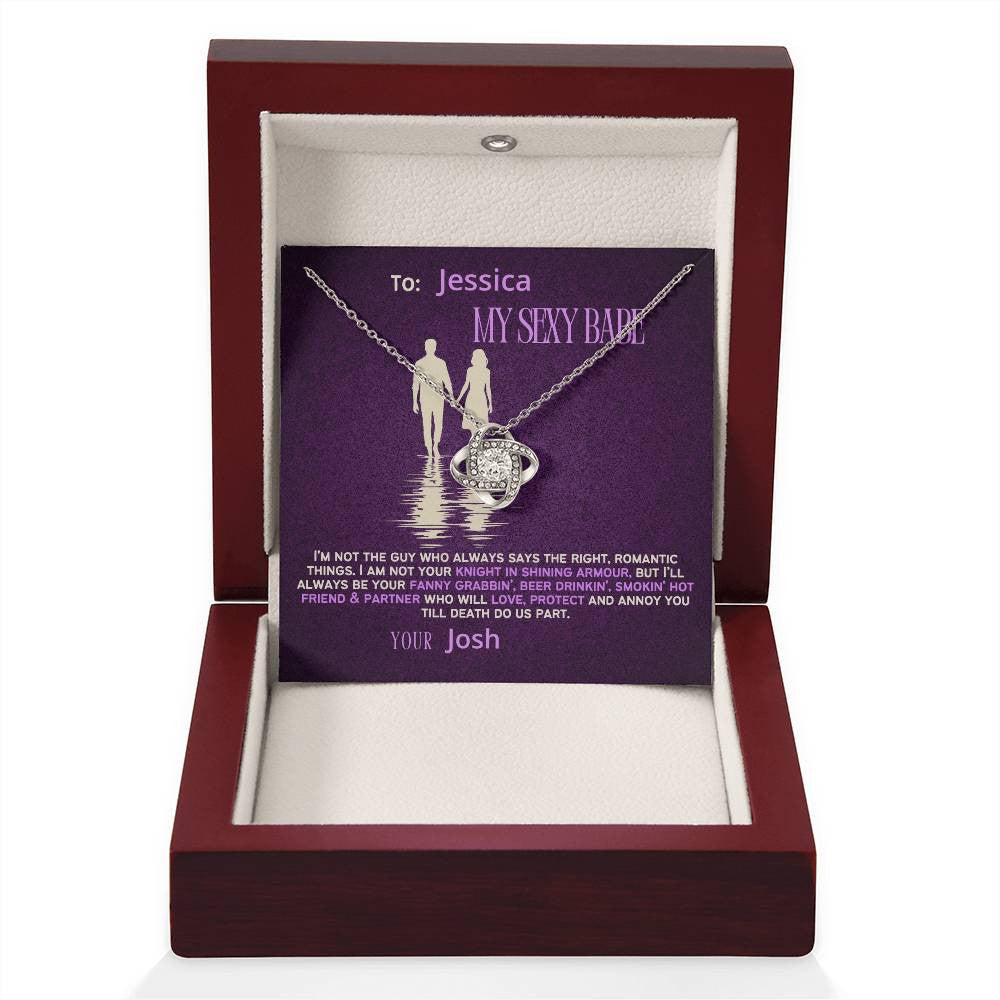 A Love Knot Necklace Gift from the Partner, Husband, Boyfriend or Sweetheart (Yellow & White Gold Variants)