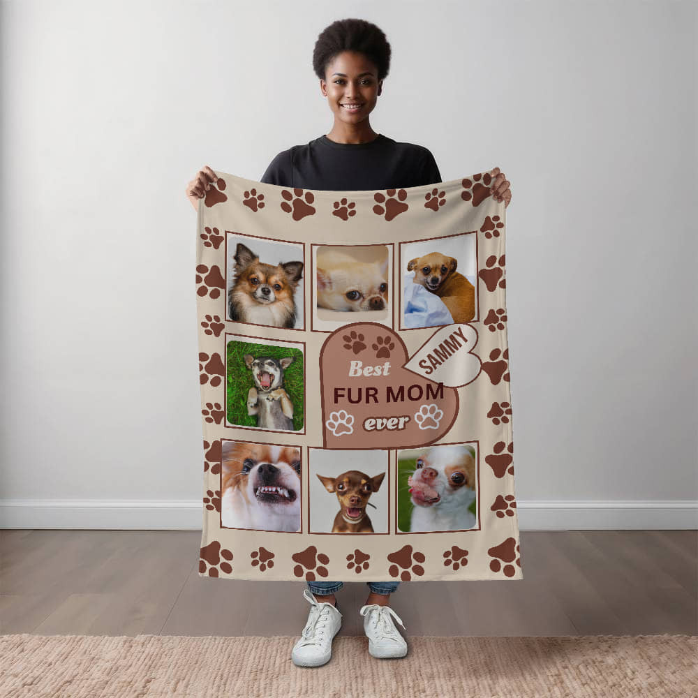 A Personalized Photo Dog Sherpa or Fleece Blanket