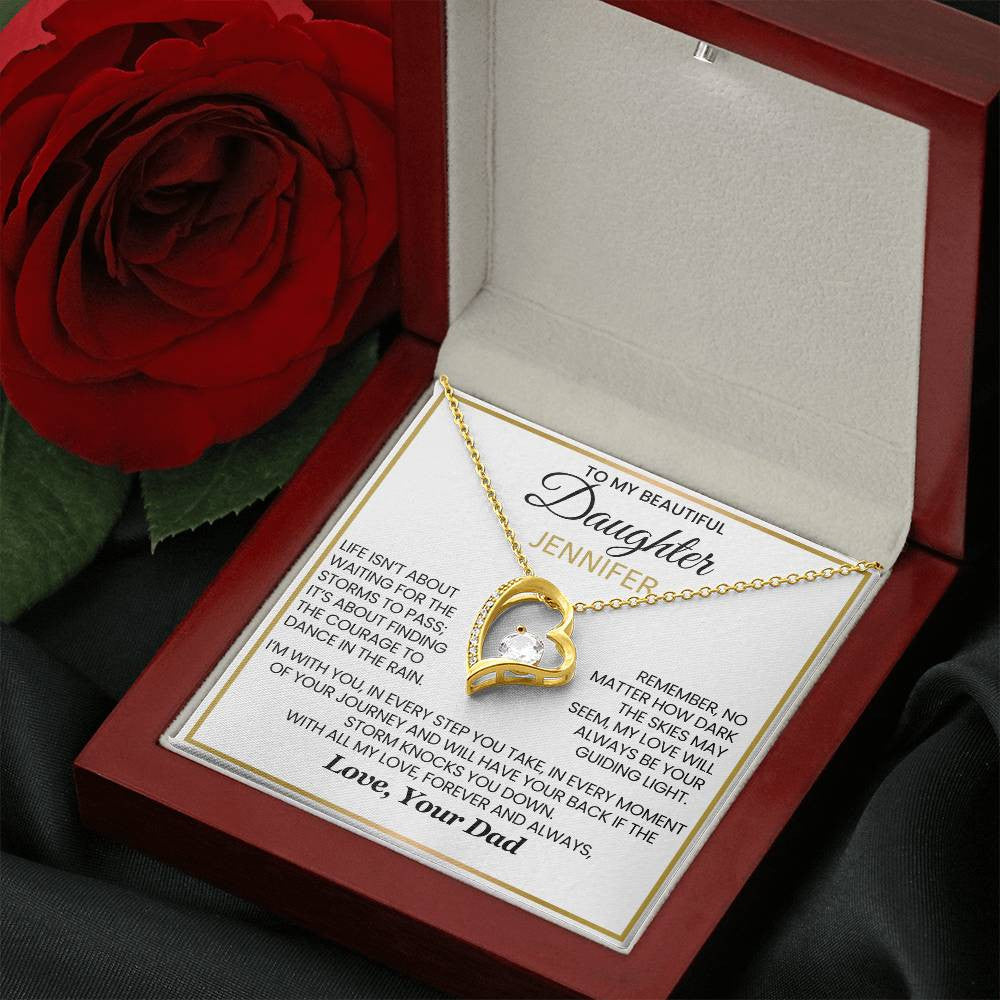 Daughter - Dancing in the Rain Forever Love Necklace Dad