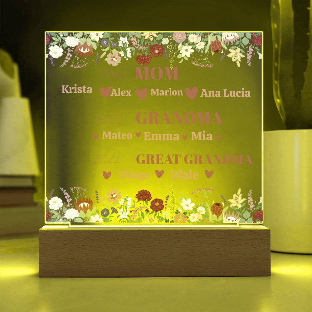 Love Acrylic Wildflower Plaque for Mom