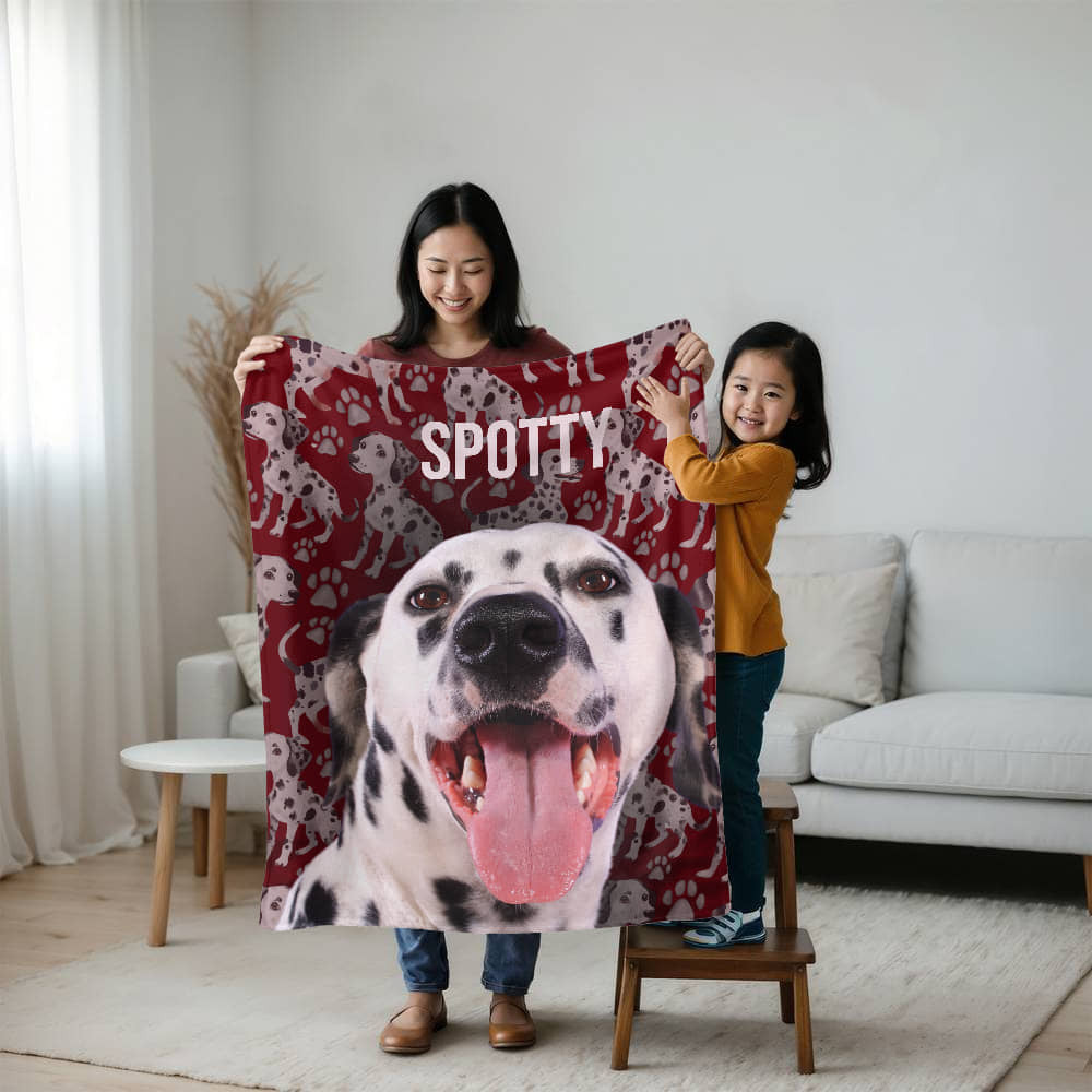 A Personalized Dog Sherpa or Fleece Blanket