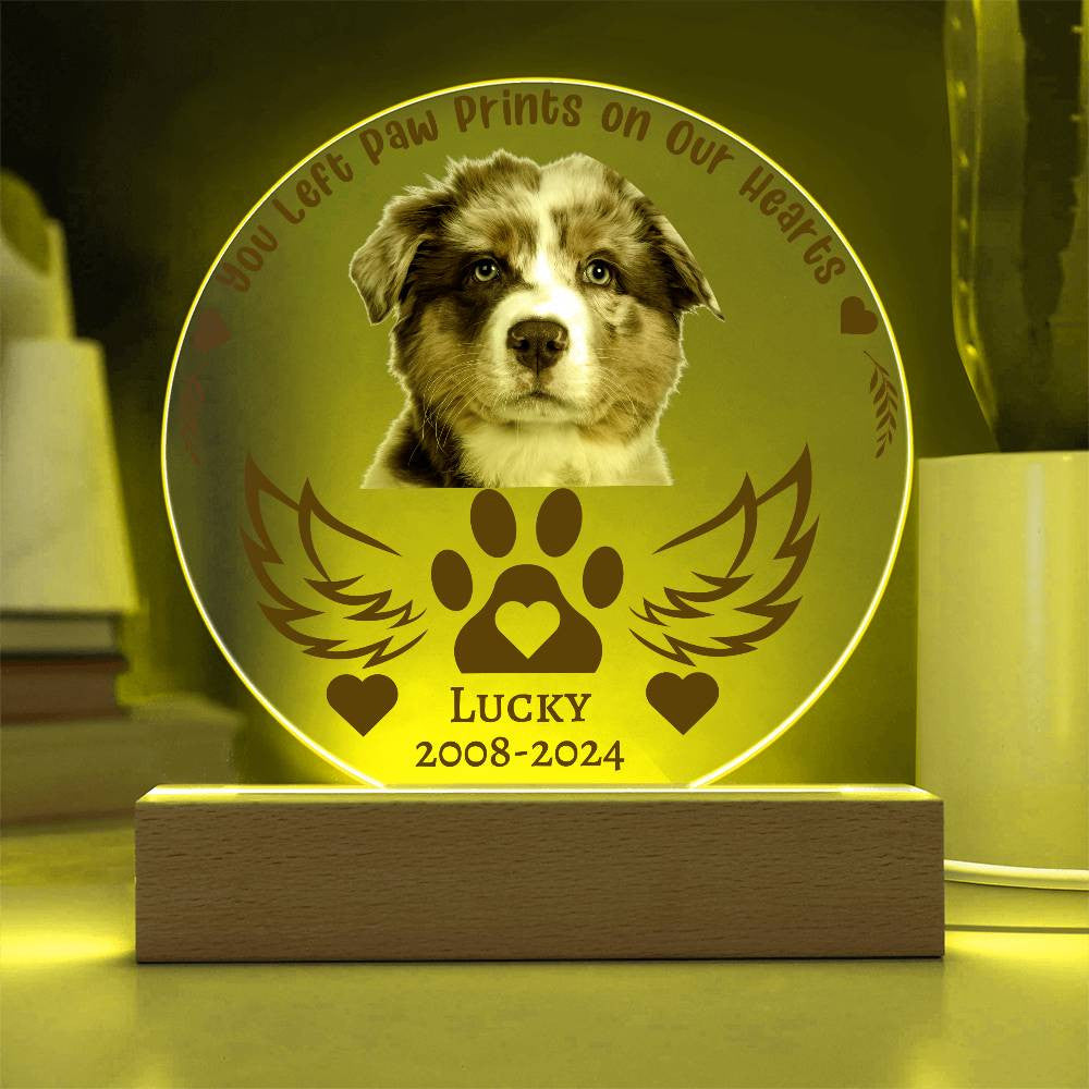 A Personalized Circle Dog Memorial Acrylic Circle Plaque