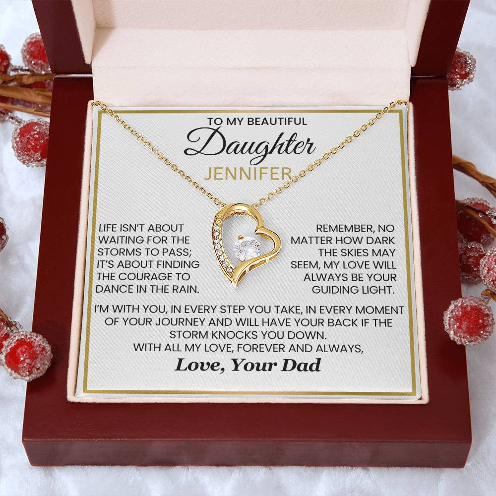 Daughter - Dancing in the Rain Forever Love Necklace Dad