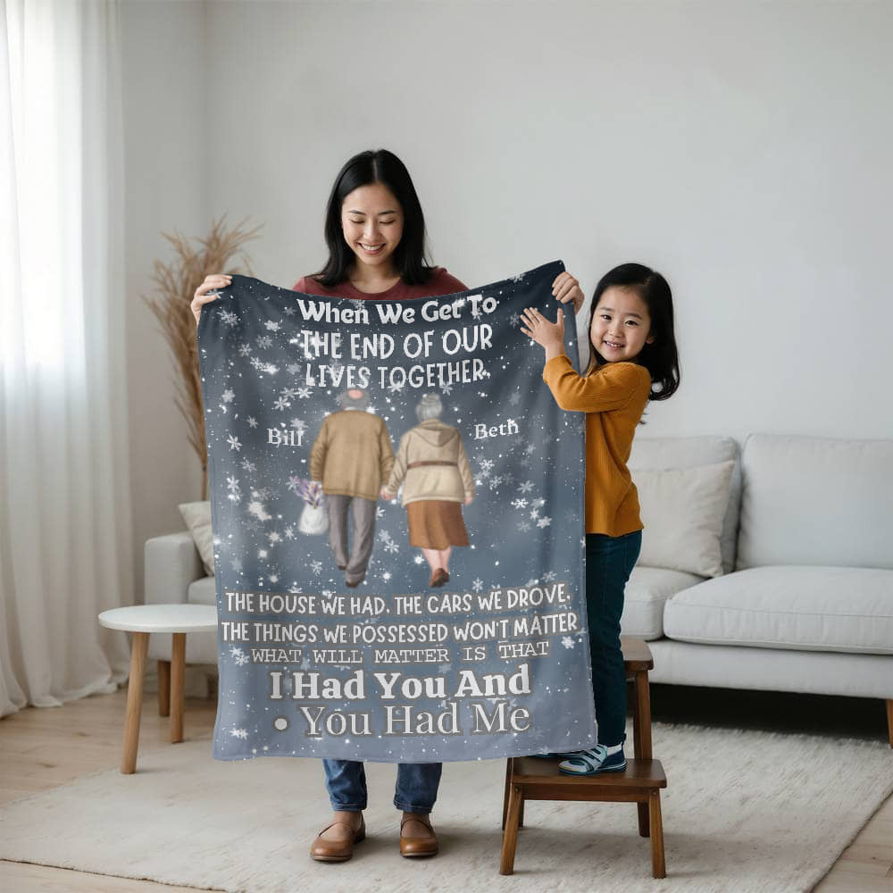 An Older Couple Love Sherpa or Fleece Blanket