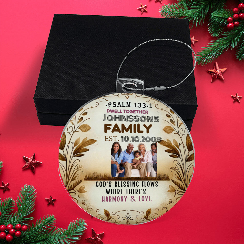 Personalized Bible Keepsake Family Photo Religious Christmas Decoration Inspirational Holiday Gift Spiritual Home Decor Bible Ornament