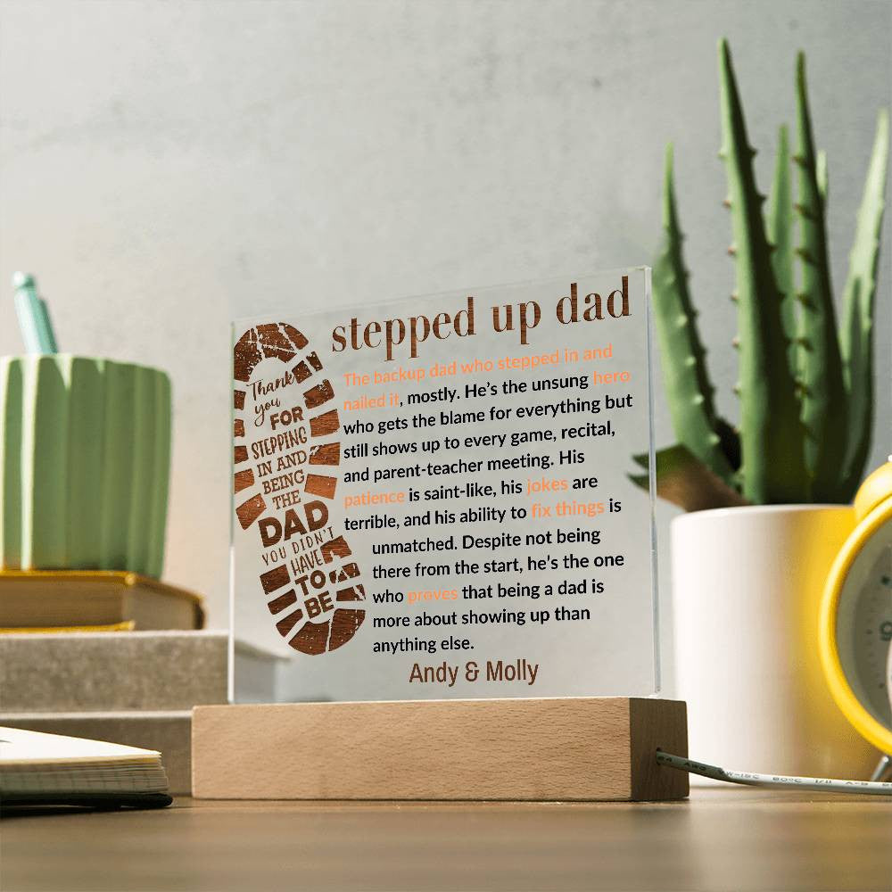 Personalized Stepped Dad Acrylic Plaque
