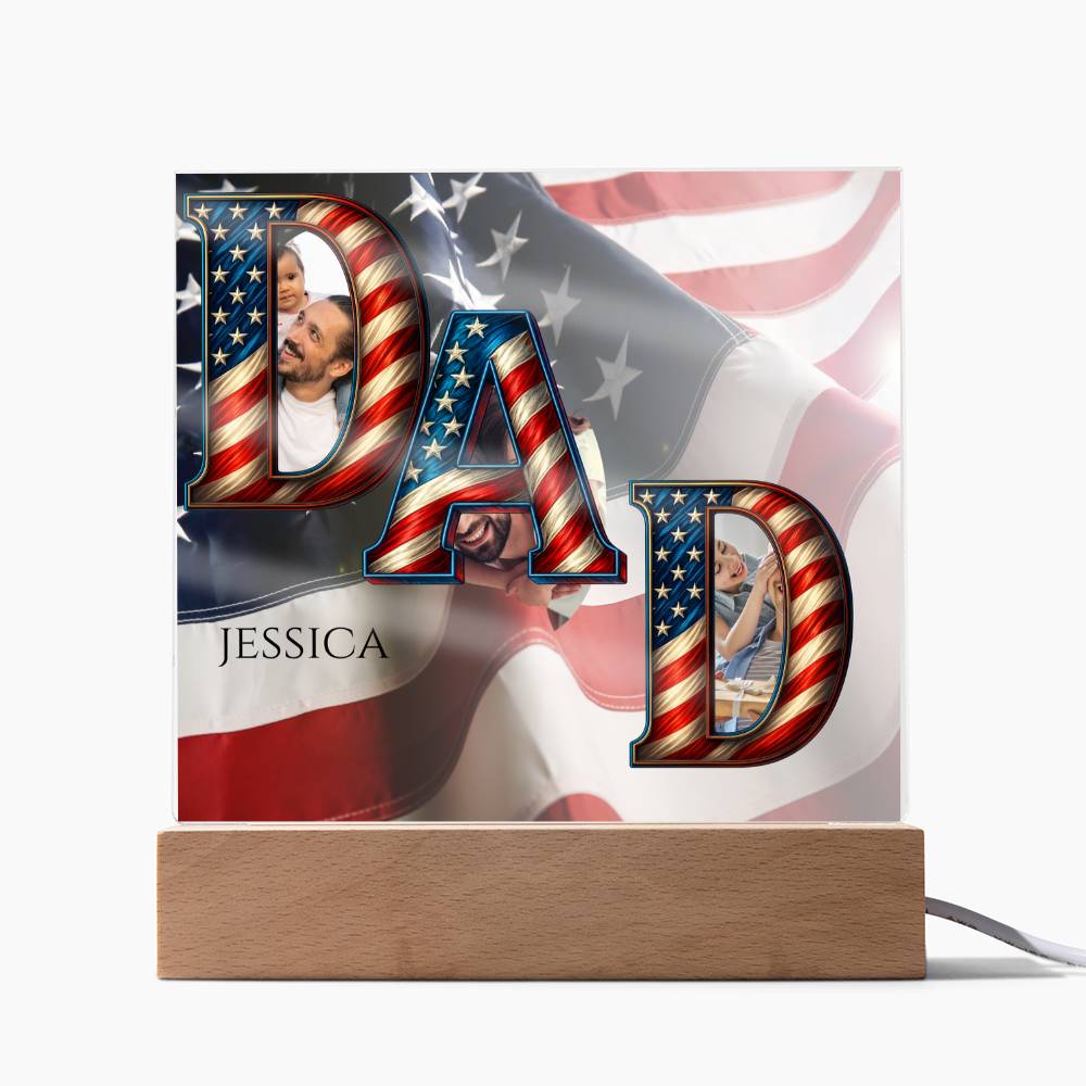 A Patriotic Dad's Love Acrylic Plaque