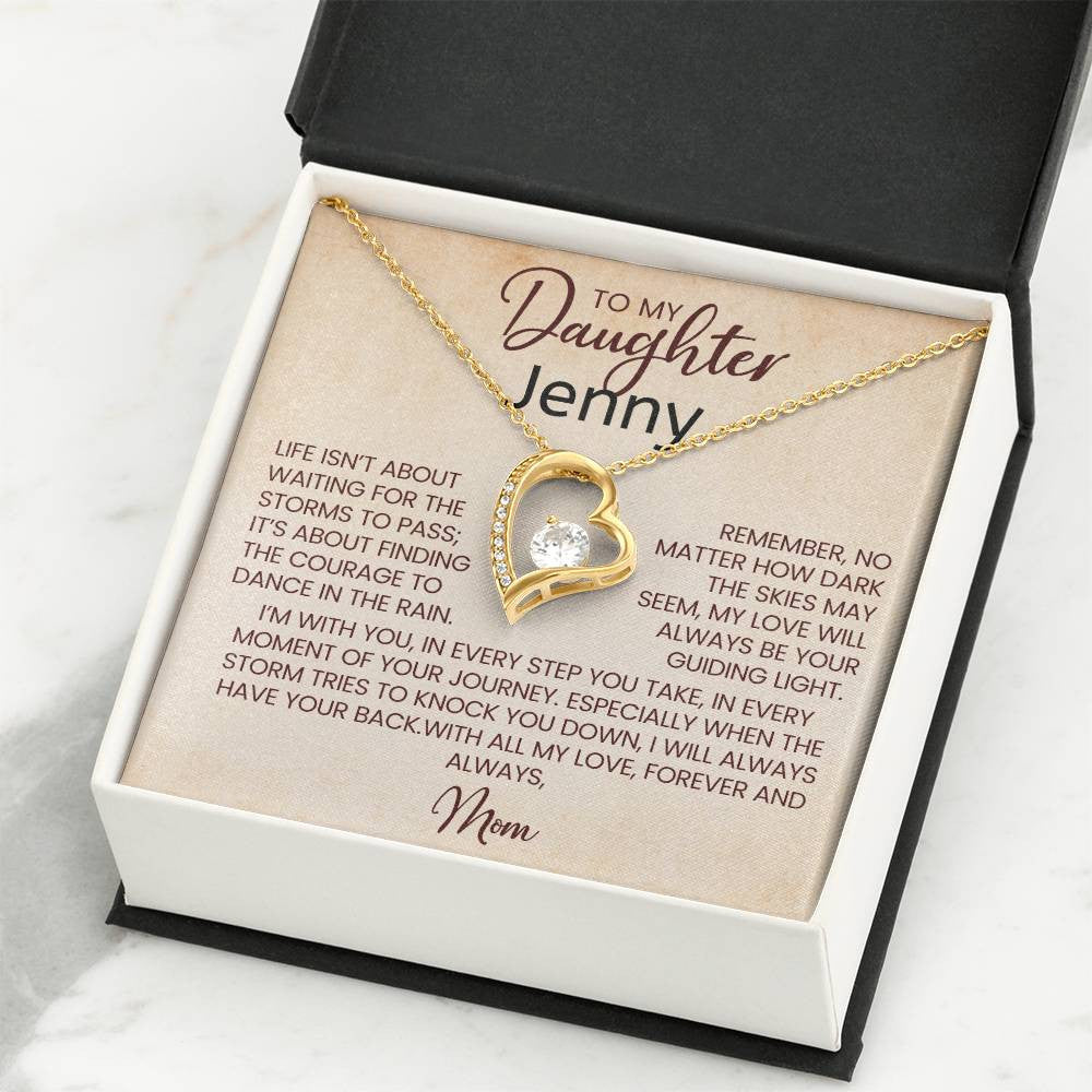 Dancing in the Rain Necklace for Daughter from Dad, Forever Love Necklace
