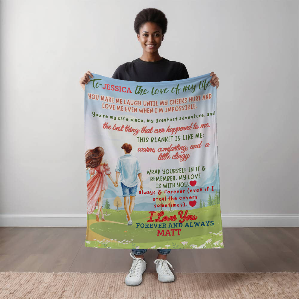 A Love Letter to My Wife, Girlfriend or Partner, a Sherpa, Fleece or Woven Blanket