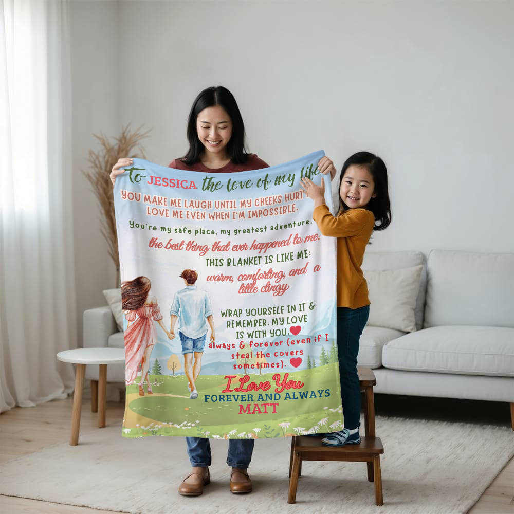 A Love Letter to My Wife, Girlfriend or Partner, a Sherpa, Fleece or Woven Blanket