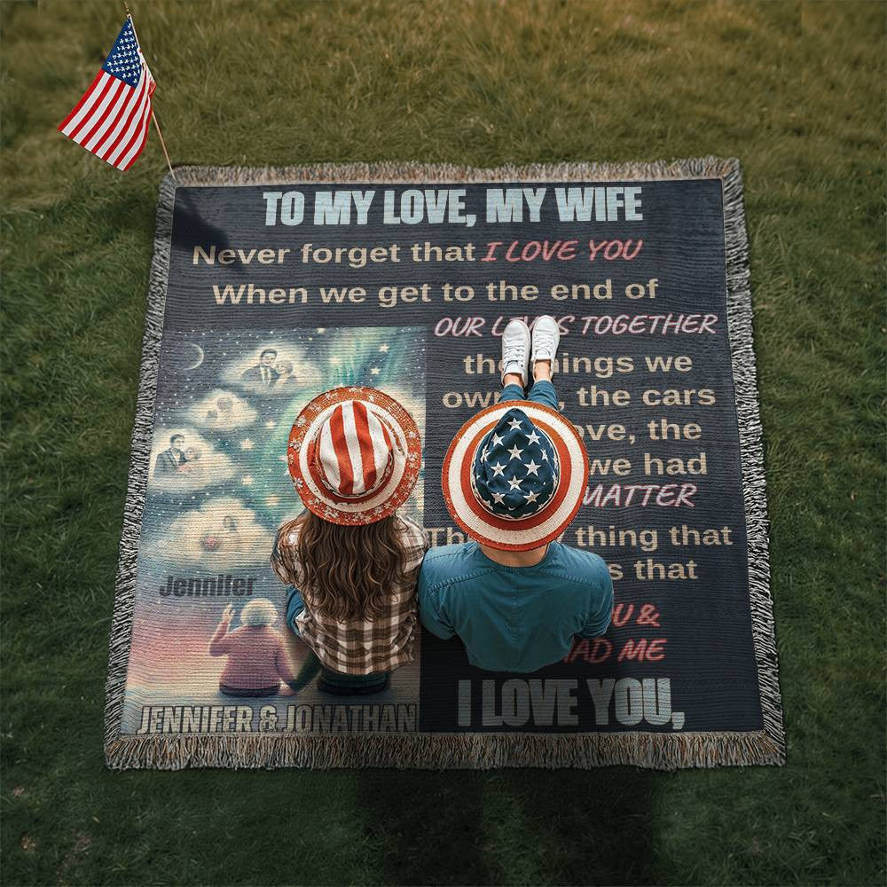 I want to get old by your side Heirloom Woven Blanket for Wife from husband