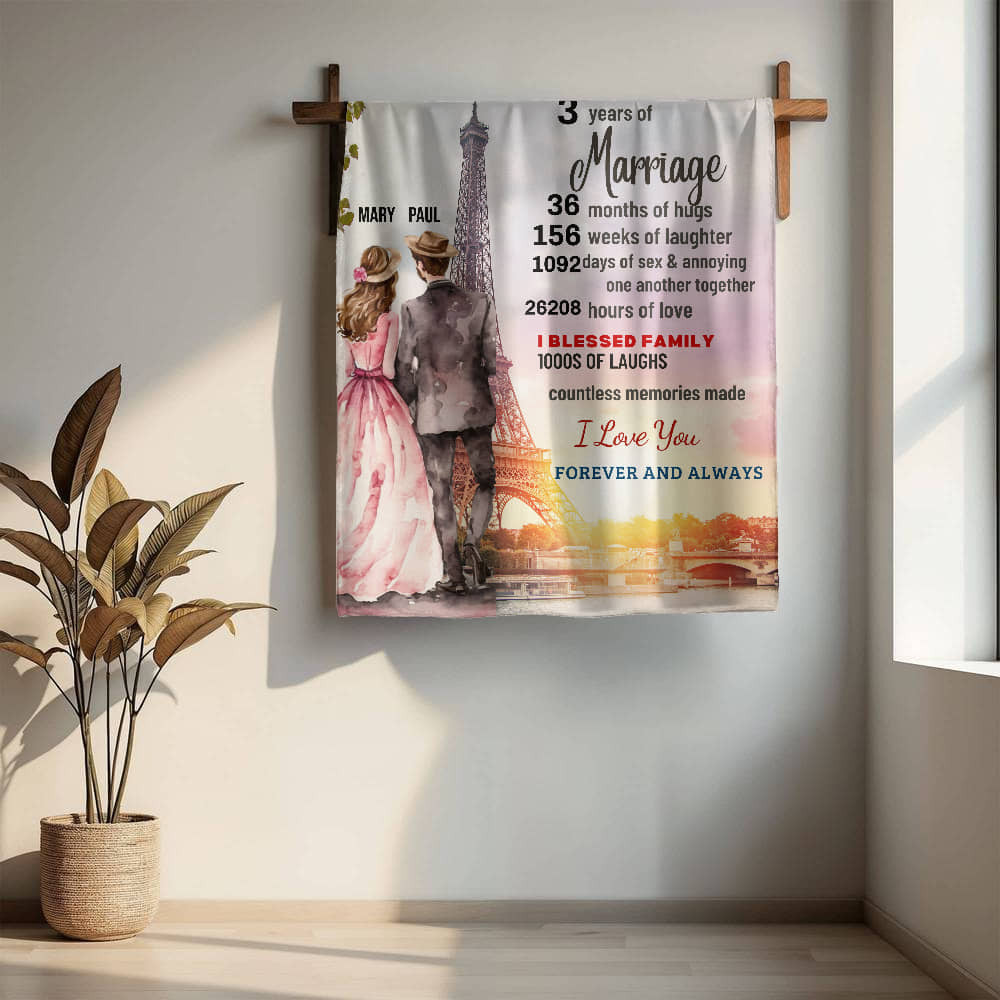 An Anniversary Love Sherpa or Fleece Blanket