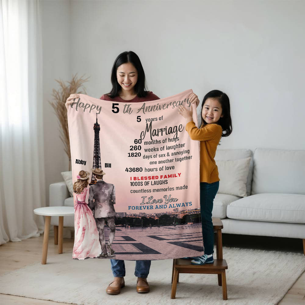 An Anniversary in Paris Sherpa or Fleece Blanket