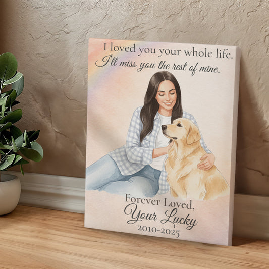 Custom Dog Memorial Canvas - A Beautiful Tribute to the Dog Mom Loved