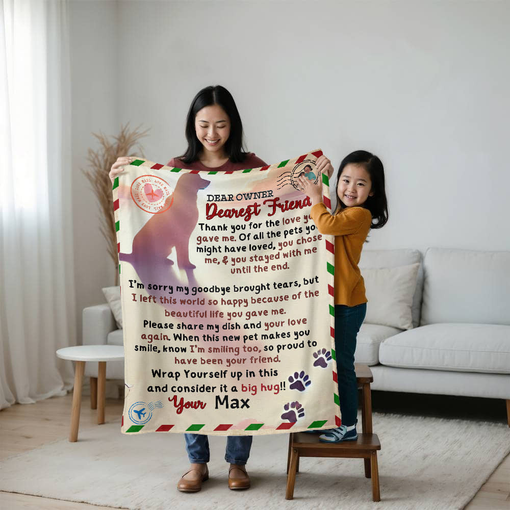 A Personalized Letter from a Dog to the Owner Sherpa or Fleece Blanket