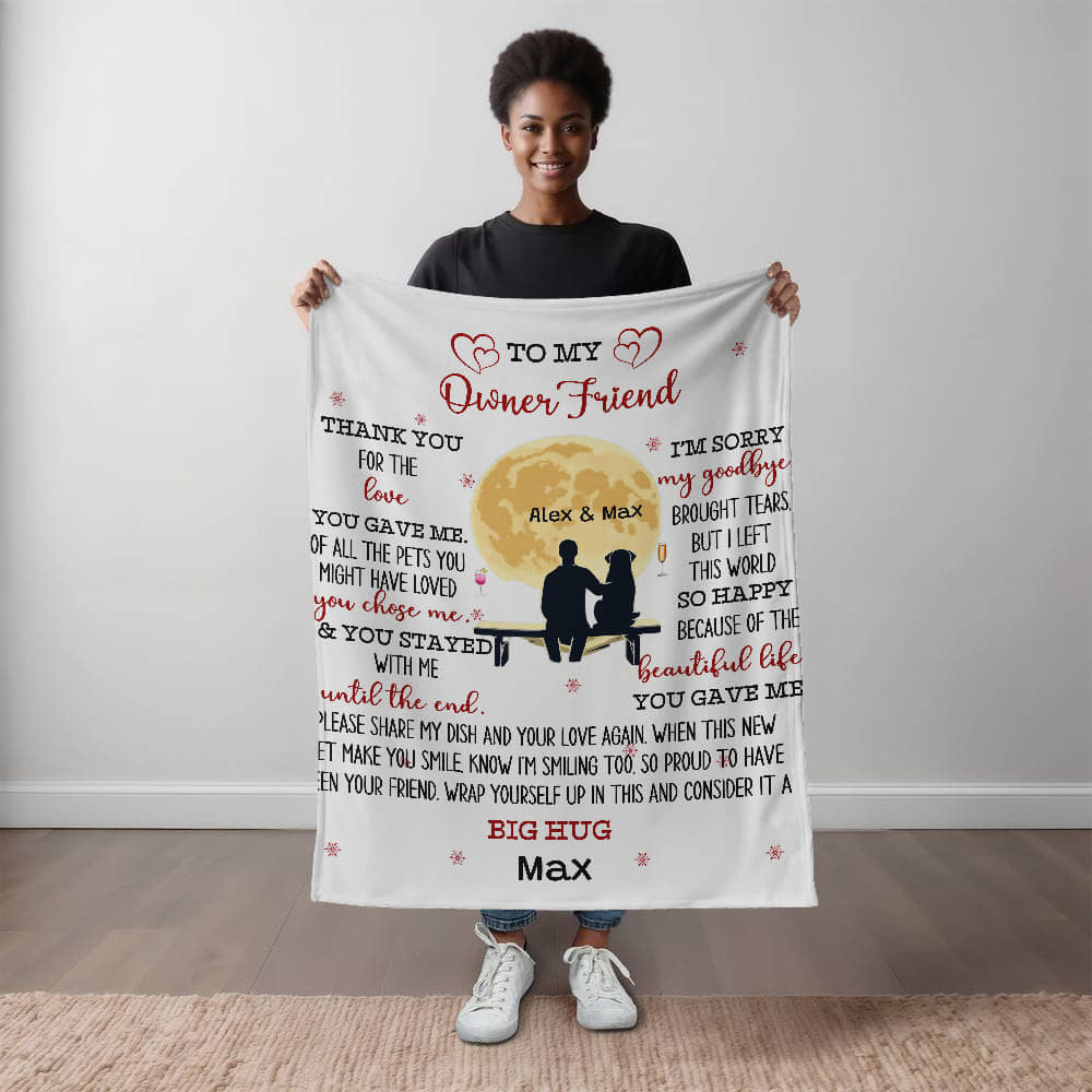 An Owner Dear Friend Dog Memorial Sherpa or Fleece Blanket