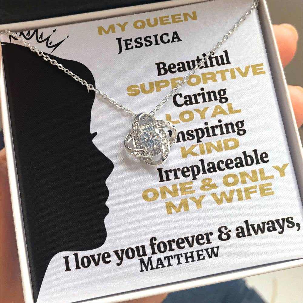 A Love Knot Profile Def Necklace (Yellow & White Gold Variants) for My Wife, Girlfriend or Partner
