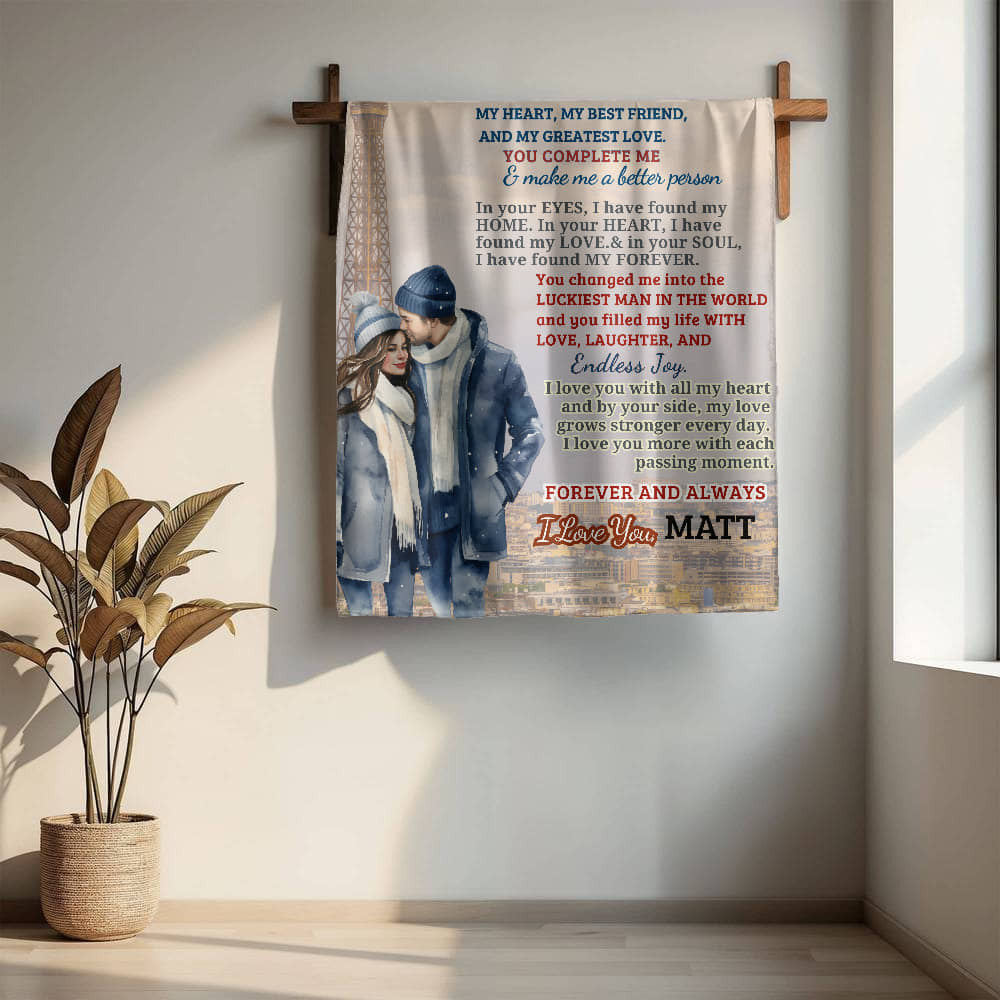 A Love Letter from My Girlfriend, Wife or Partner, a Sherpa, Fleece or Woven Blanket