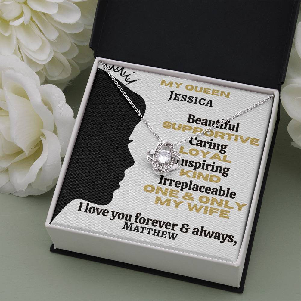 A Love Knot Profile Def Necklace (Yellow & White Gold Variants) for My Wife, Girlfriend or Partner