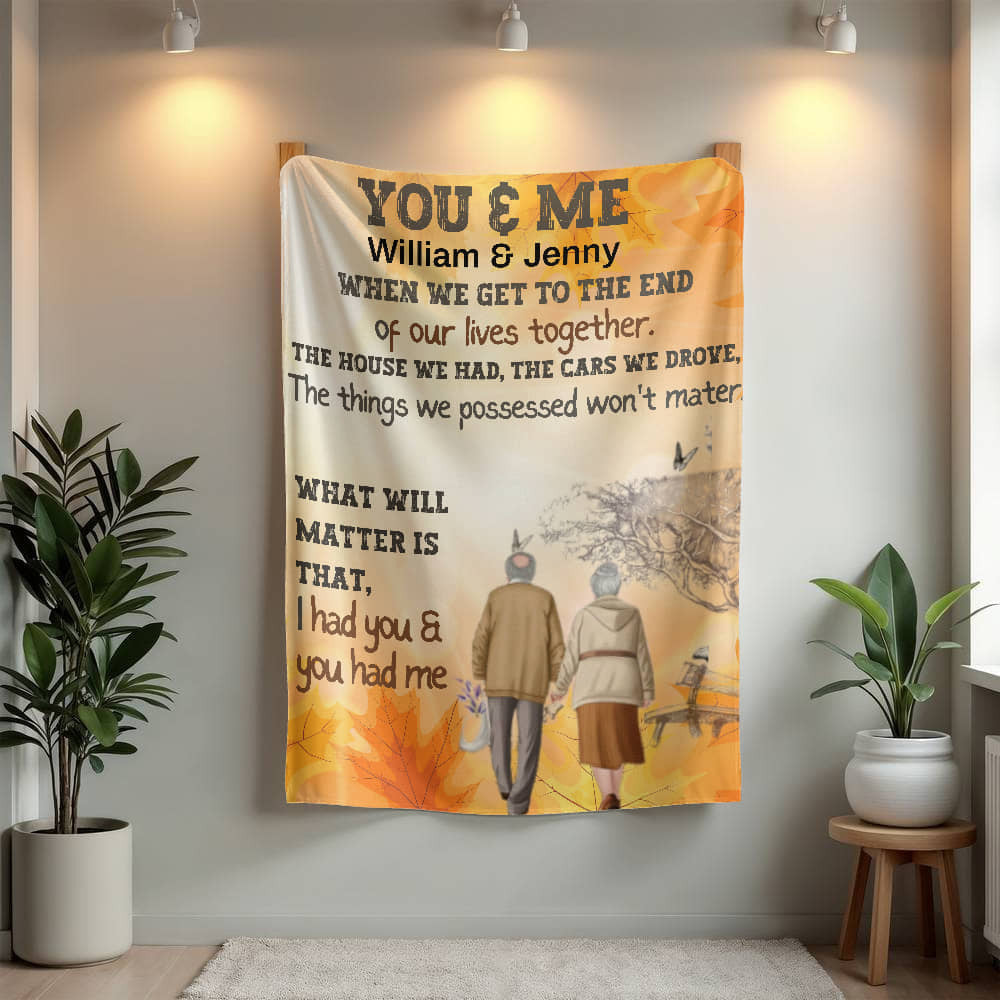 A You and Me Getting Old Sherpa or Fleece Blanket for Couple