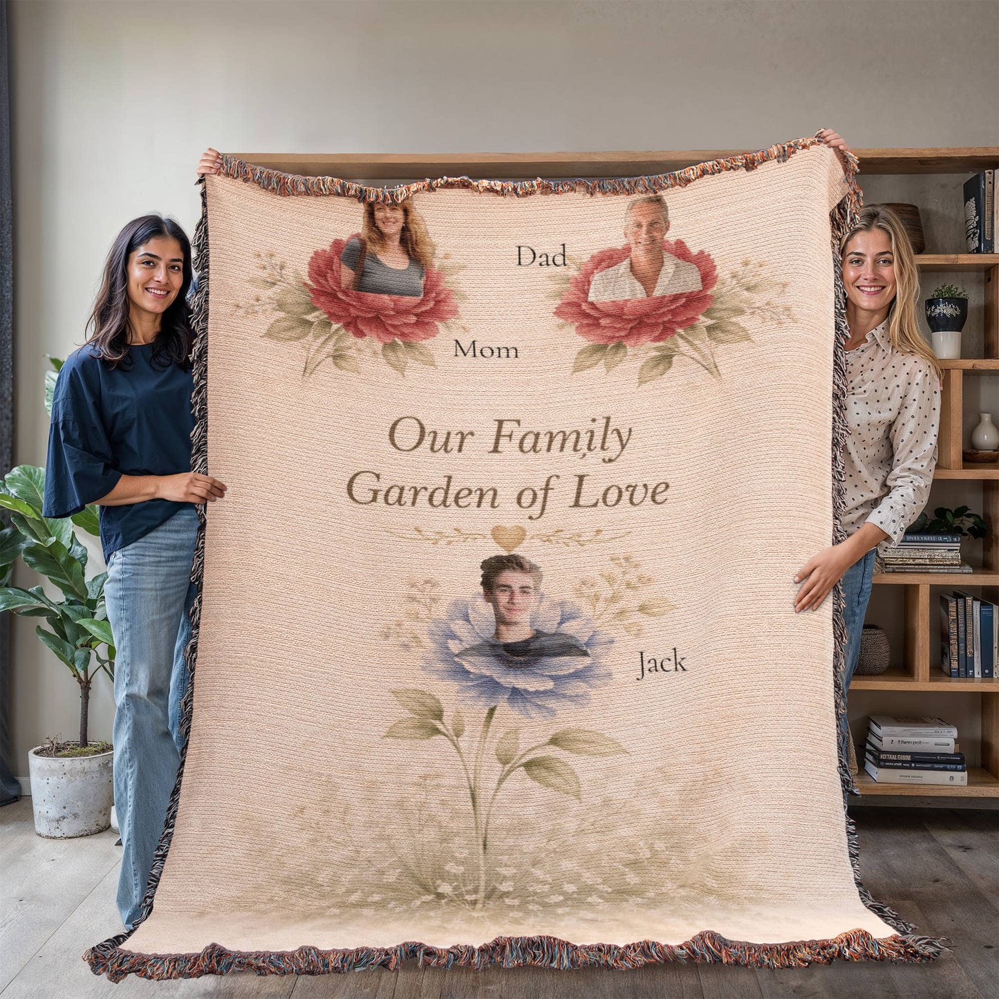 👉 Personalized Family Photo Blanket for Mom & Grandma – Custom Keepsake Gift