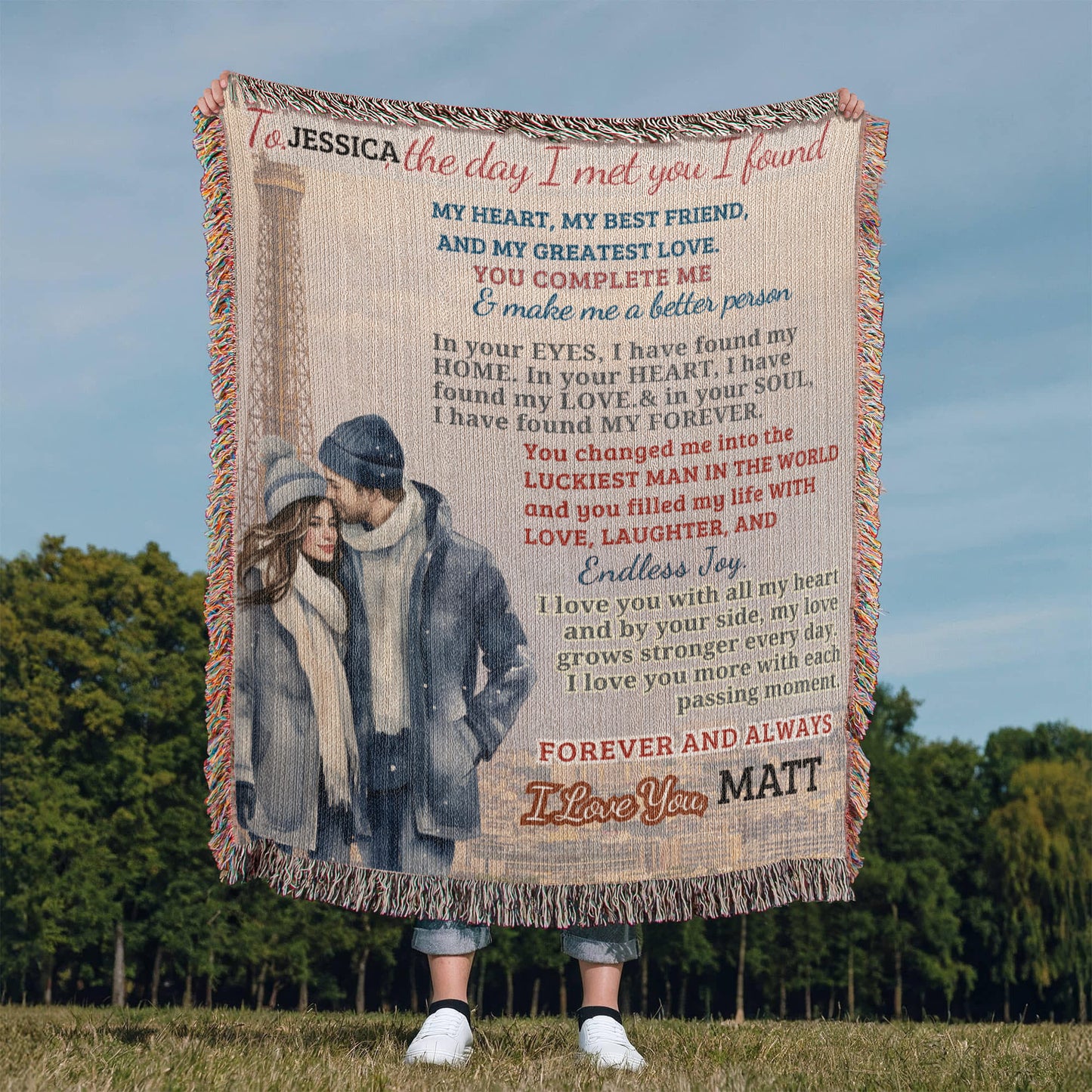 A Love Letter from My Girlfriend, Wife or Partner, a Sherpa, Fleece or Woven Blanket