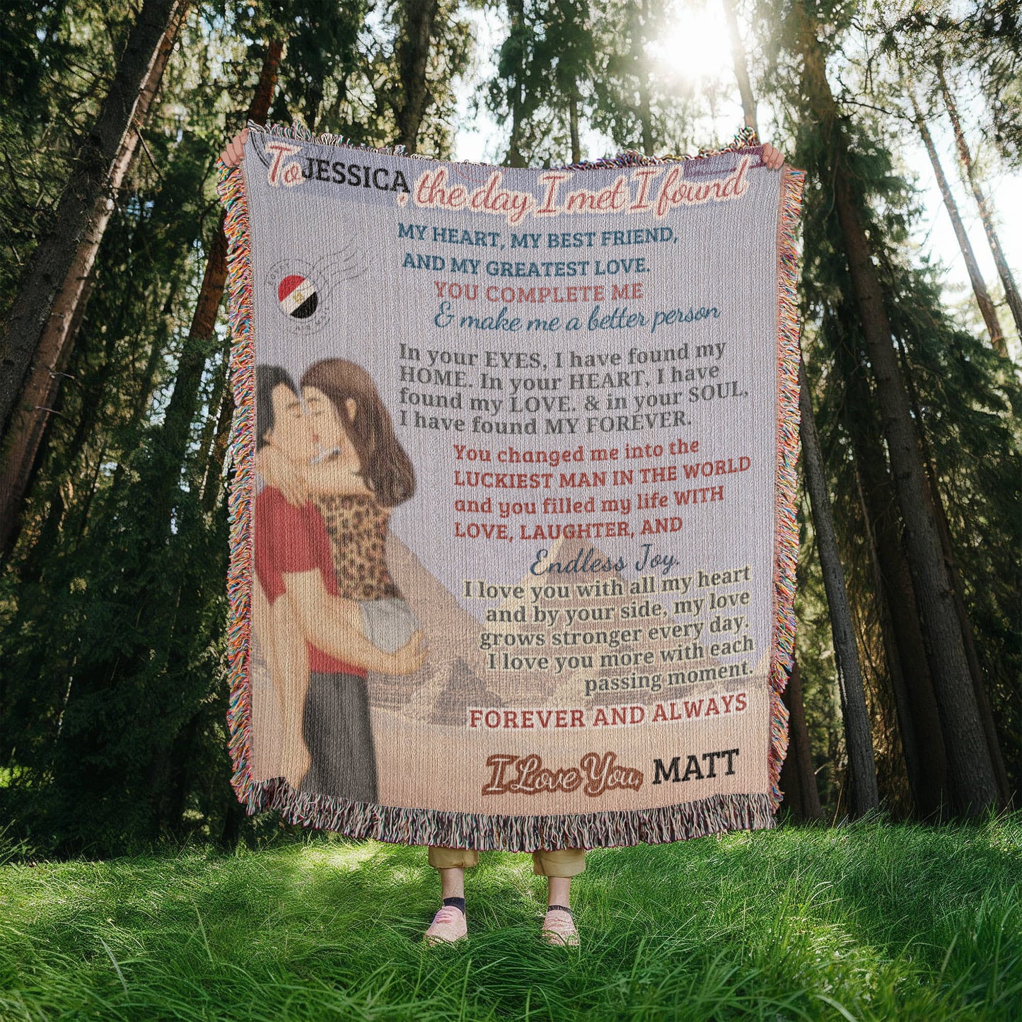 A Love Letter from Egypt to my Wife, Girlfriend or Partner, a Sherpa, Fleece or Woven Blanket