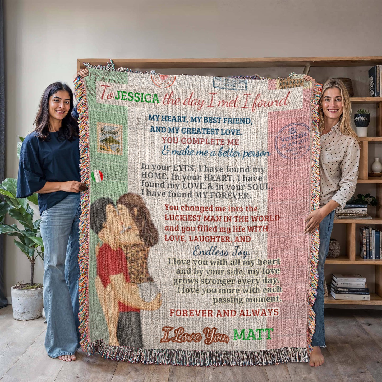 A Love Letter to my Wife, Girlfriend or Partner, a Sherpa, Fleece or Woven Blanket