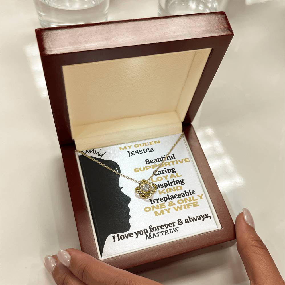 A Love Knot Profile Def Necklace (Yellow & White Gold Variants) for My Wife, Girlfriend or Partner