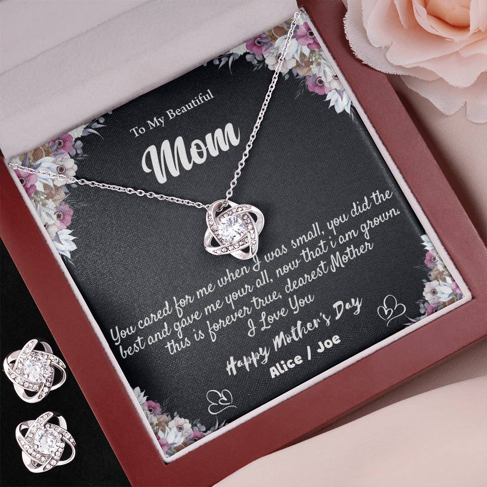 A Love Earring & Necklace for Mom.