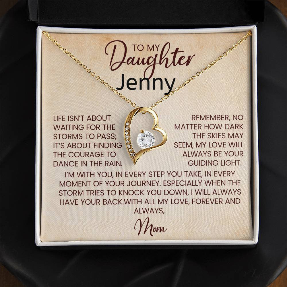 Dancing in the Rain Necklace for Daughter from Dad, Forever Love Necklace